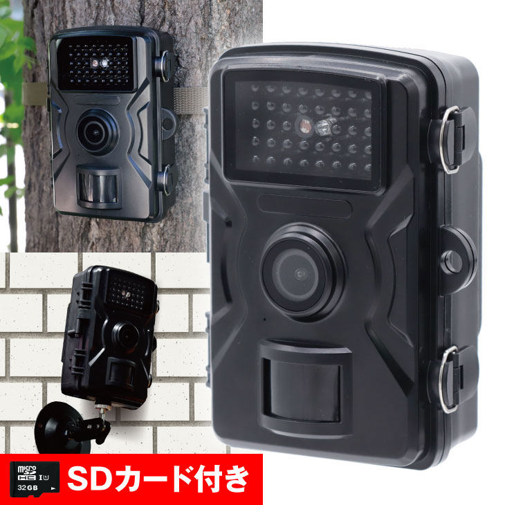 ファミラ 赤外線カメラ SDカード32G付き 防犯 赤外線 無人撮影 カメラ 防犯カメラ 屋外 センサー感知 乾電池式 コードレス 夜間撮影 防水 防塵 工事不要 小型 動物観測 熊 クマ イノシシ 鹿 サル 害獣対策 ファミリーライフ テレビショッピング 放送商品 敬老 敬老の日