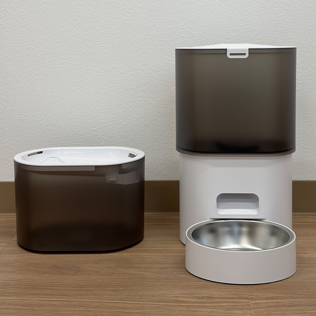 タイマー式自動えさやり器&給水器3点セット 給餌器 ステンレス皿 循環式給水器 猫 小型犬 中型犬|ファミリー・ライフ 店