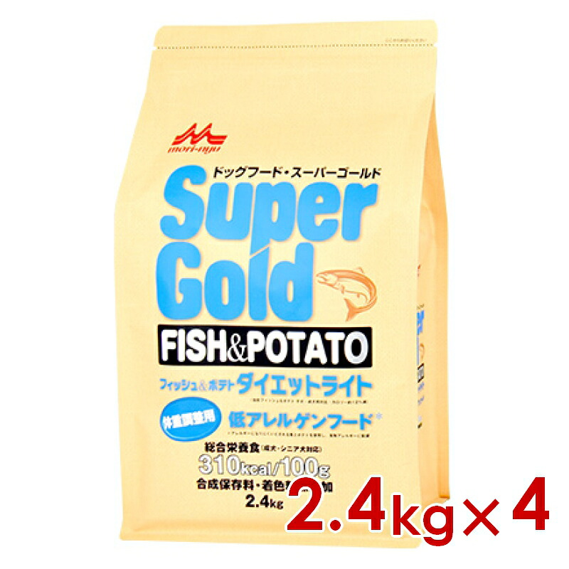 森乳サンワールド 百貨店ゴールド フィッシュアンドポテト 食事制限点火装置 体量合わせる用 2.4kg×4 (s7810007)