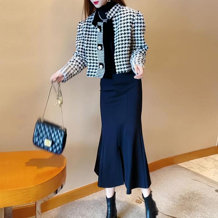 楽天市場】セットアップ 3点セット ジャケット トップス スカート 千鳥