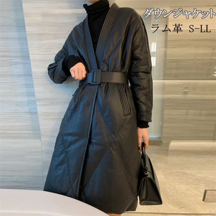 ファーコート 本革コート ladies ロングダウンジャケット 送料無料 down 冬防寒 アウター ダウンジャケット レザーコート レディース coat ラムレザー ロング丈ダウン 冬服コート