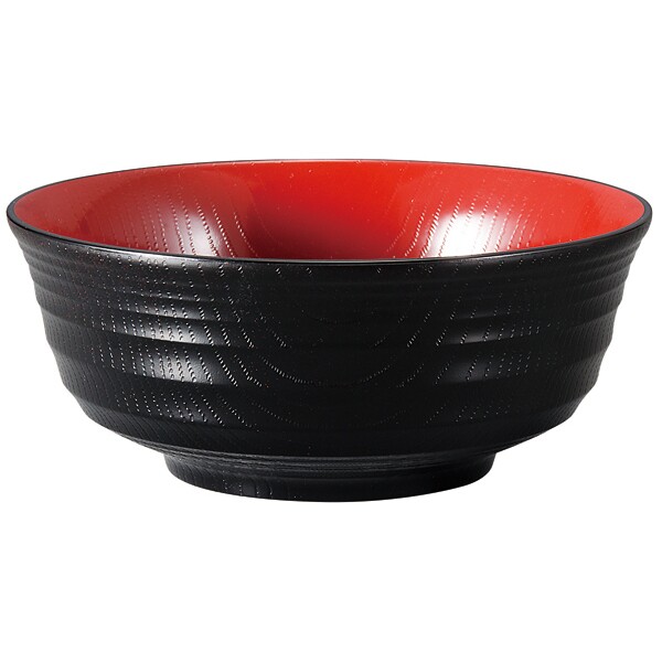超耐熱18.3cm千段多用丼 黒内朱 電子レンジ対応 食洗機対応 日本製 どんぶり椀 丼もの 業務用 飲食店