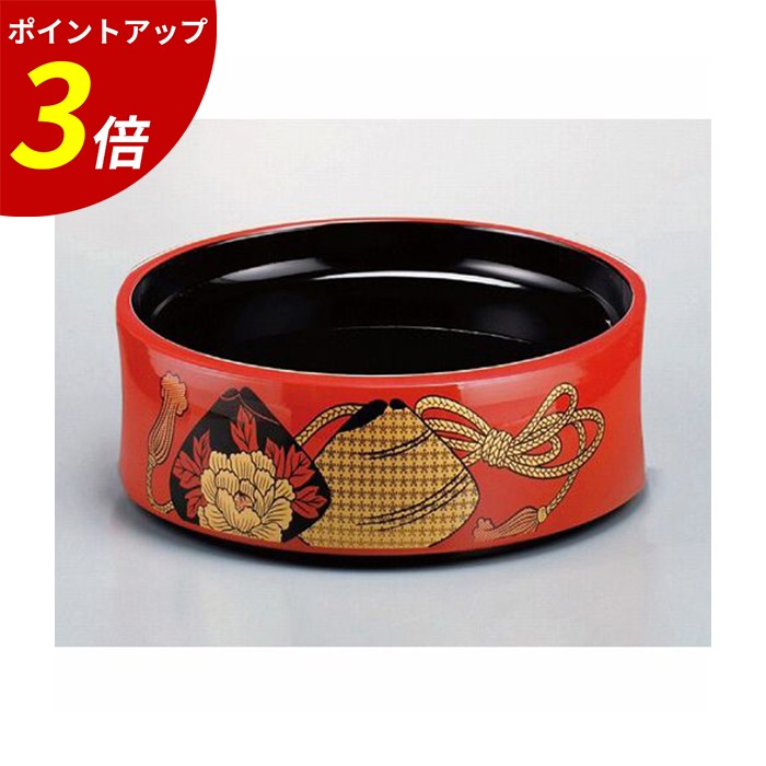 【P3倍★SALE期間限定】回転寿司 皿 ｜ 回転寿司用寿司桶 桶 回転ずし桶 にぎり寿司 食器 高級感 寿司 サイドメニュー ひな祭り お祝い 誕生日 入学 卒業 年末年始 パーティー 漆 漆塗り 漆器 日本製 業務用 飲食店 ｜ 新回転杵型寿司桶 朱貝合せ A 福井クラフト｜ファミリースタイル２