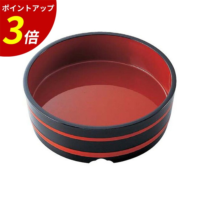 【P3倍★SALE期間限定】24cm（8寸） めん桶 本体 黒朱ひも そうめん桶 うどん桶 七夕そうめん 七夕 たなばた 日本製 越前塗 懐石料理 食器 業務用 飲食店 業務用 飲食店