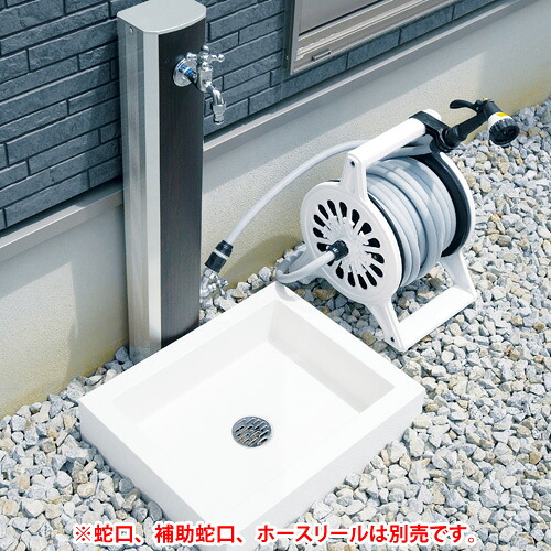 【送料無料】 NIKKO　立水栓　フォギータイプA　補助蛇口仕様 OPB-RS-25Ｗ ＋シンプルパンセット OPB-PH ※※ ニッコー 木目調 立水栓 水栓 パン ※※