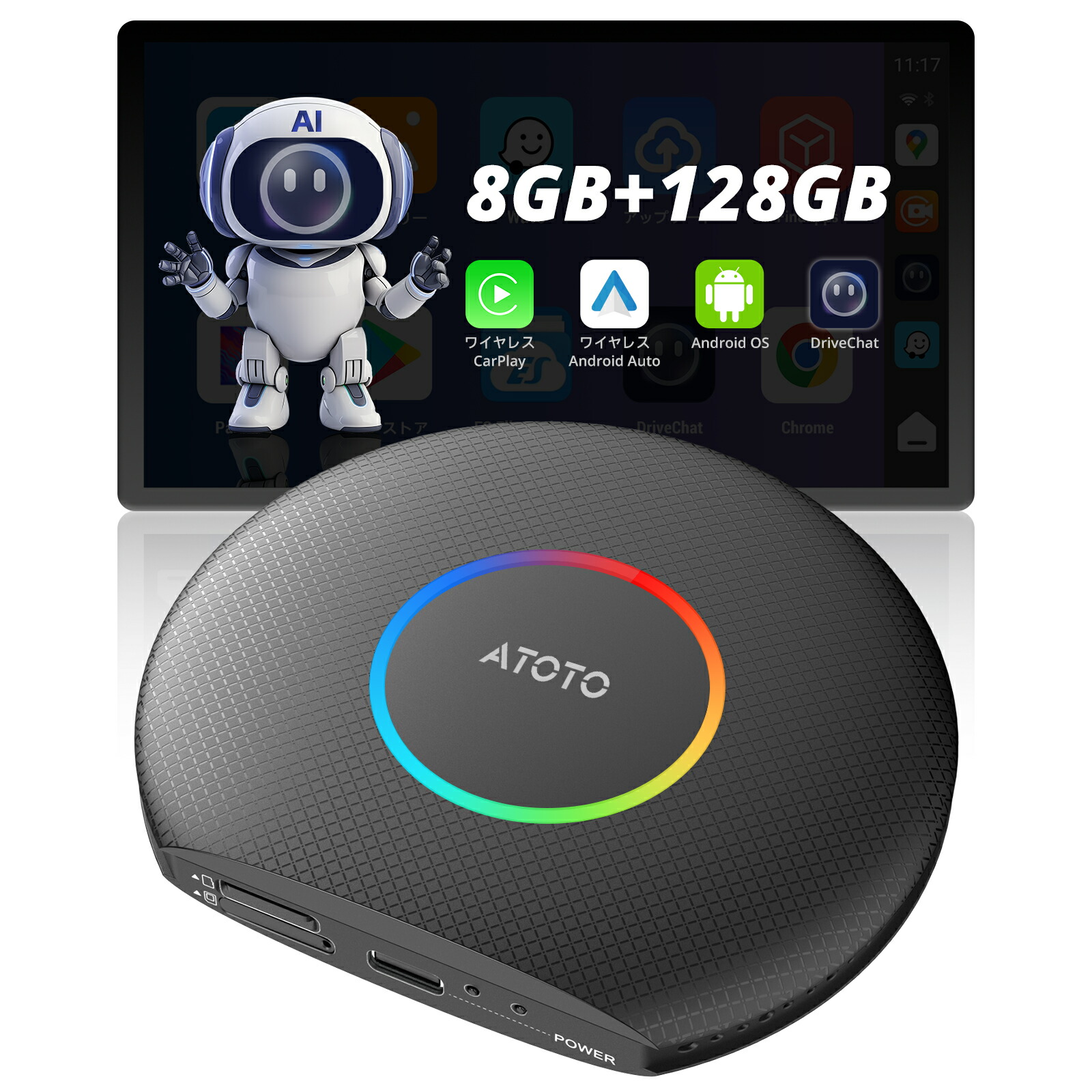 楽天市場】【ATOTO公式 CB6 ワイヤレス carplay AI Box】Android 