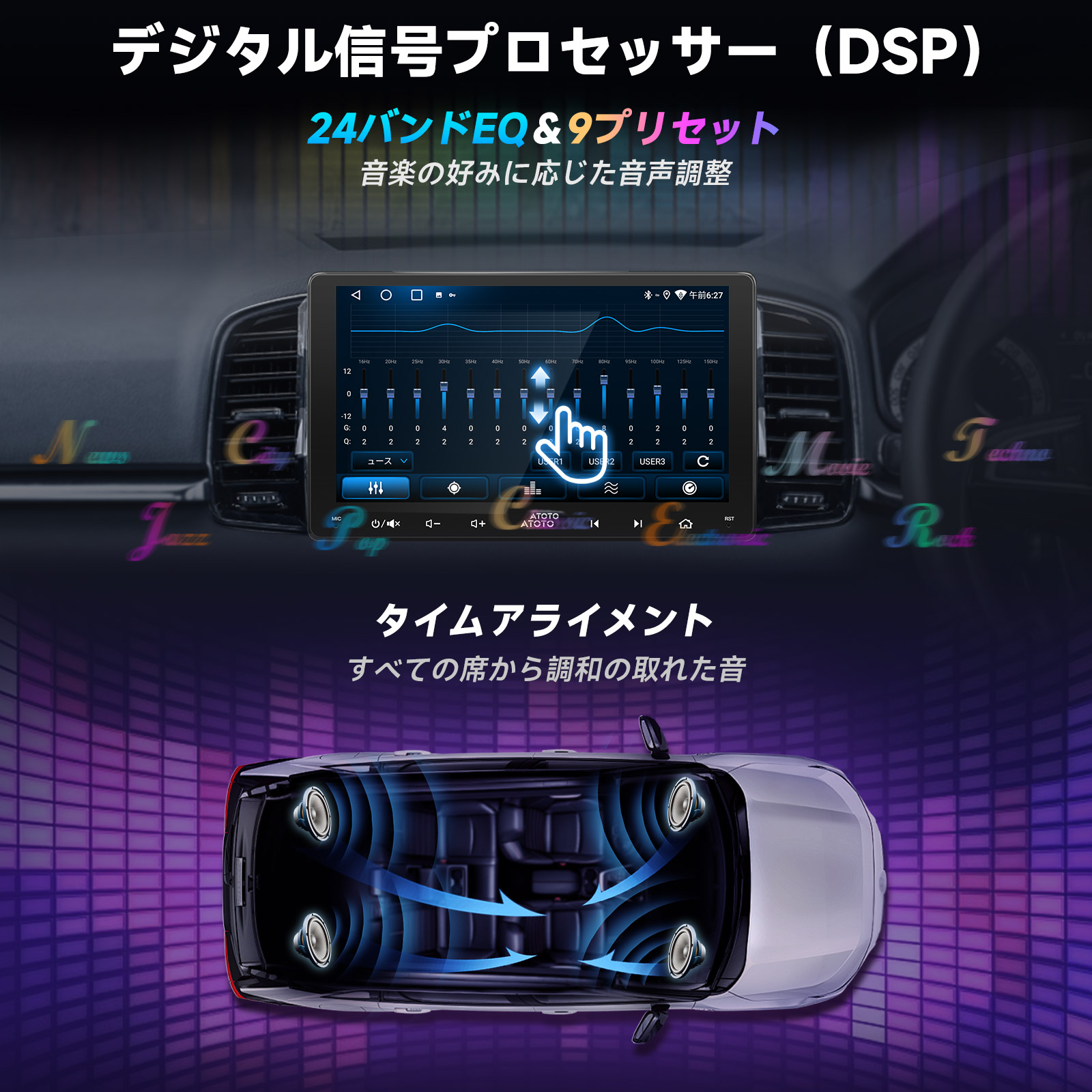ATOTO公式A5LG209T 9インチ Androidナビ 2DINディスプレイオーディオ