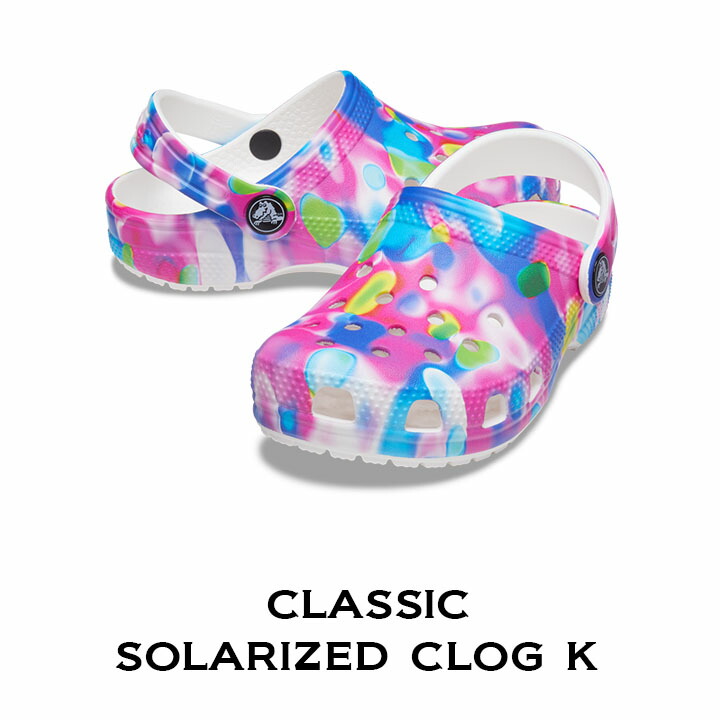 クロックス crocsClassic Solarized Clog K クラシック ソーライズ クロッグ ピンク×ホワイト ## 新作多数