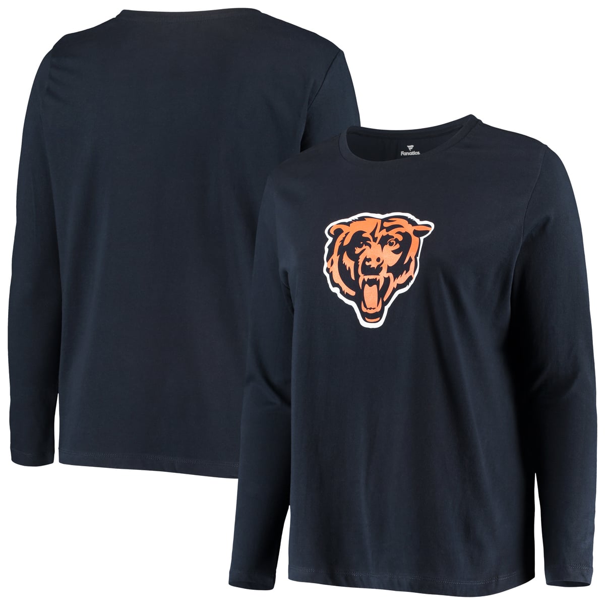 【公式グッズ】NFL ベアーズ 長袖 Tシャツ Fanatics/ファナティクス レディース ネイビー (Women's Plus Primary Logo LS Tee)｜Fanatics公式ストア 店 8,756円