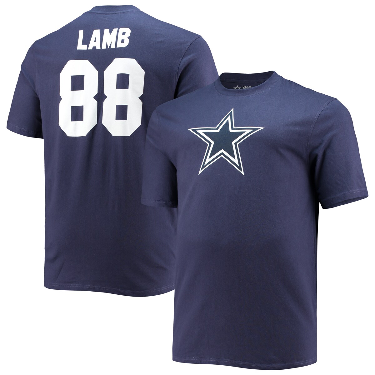 【公式グッズ】NFL カウボーイズ シーディー・ラム Tシャツ （大きいサイズ） Fanatics/ファナティクス メンズ ネイビー (Men's Big & Tall Player N&N SST)