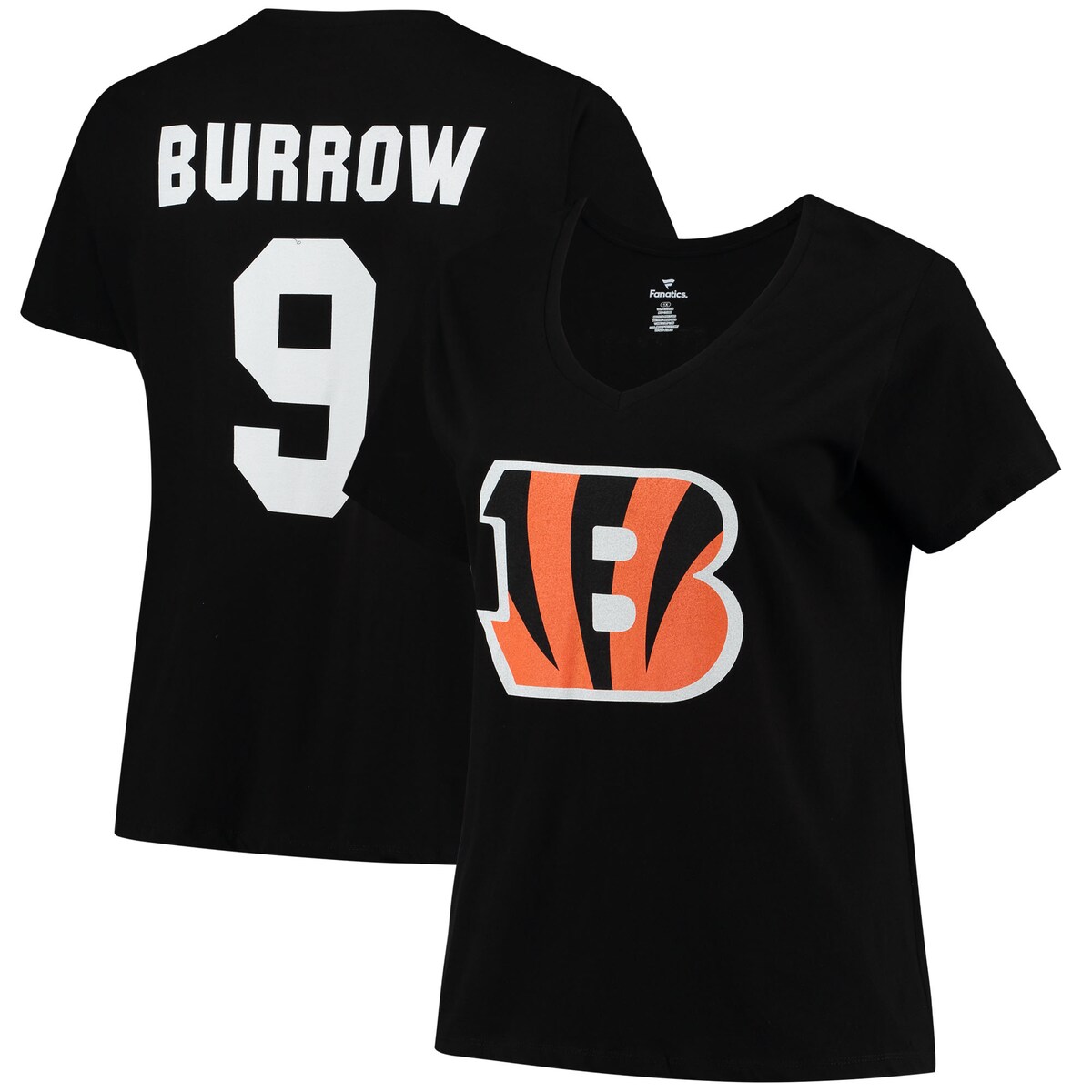 【公式グッズ】NFL ベンガルズ ジョー・バロー Tシャツ Fanatics/ファナティクス レディース ブラック (Women's Plus Size Player N&N SST)|Fanatics公式ストア 店
