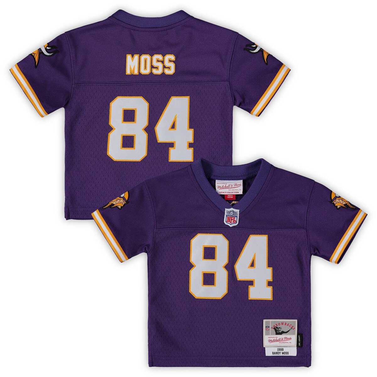 【公式グッズ】NFL バイキングス ランディ・モス ユニフォーム Mitchell & Ness/ミッチェル＆ネス ベビー パープル (Youth MNC Retired Legacy Jersey Infant)