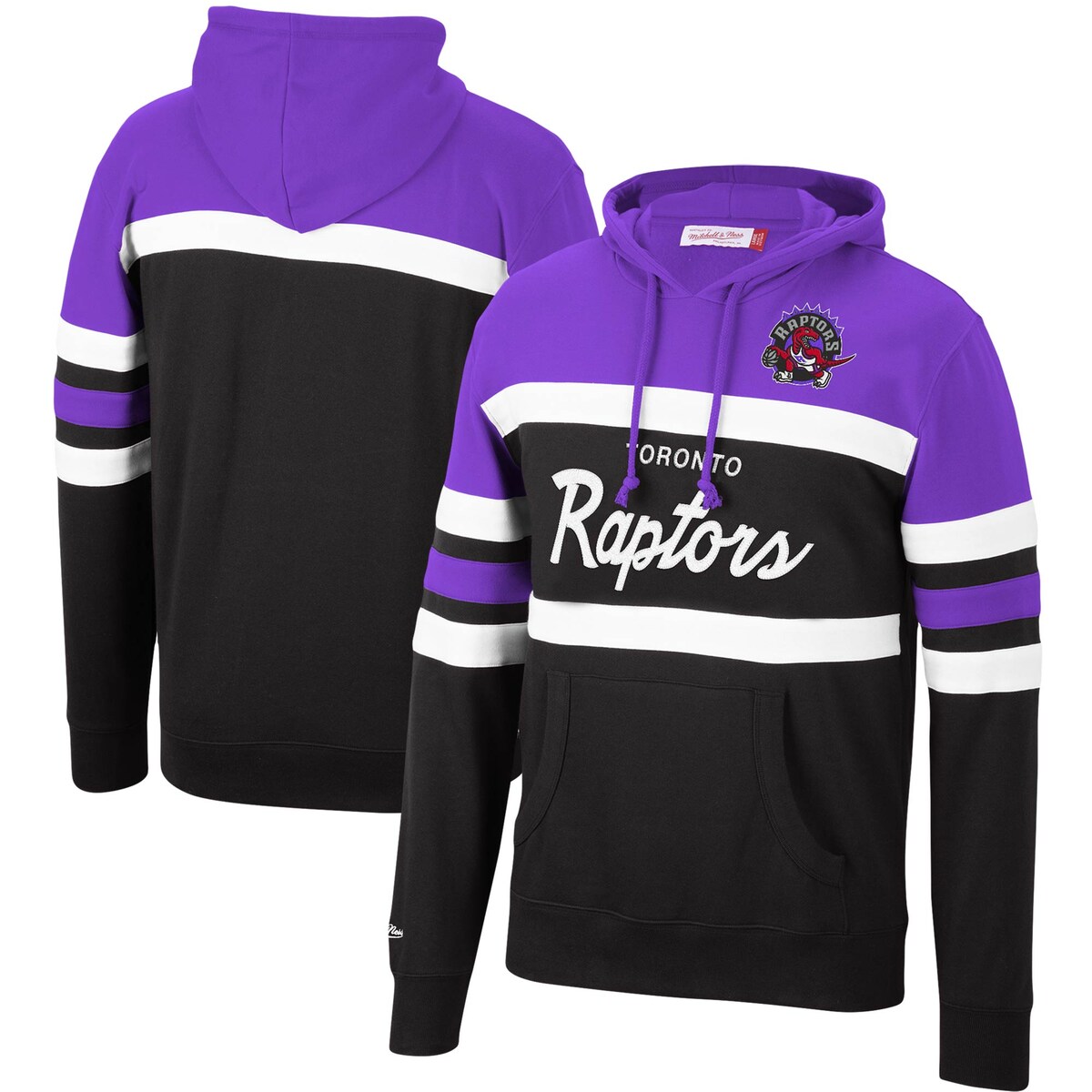 【公式グッズ】NBA ラプターズ プルオーバー パーカー Mitchell & Ness/ミッチェル＆ネス メンズ パープル (Mens MNC HWC Headcoach Colorblock PO Hoodie)
