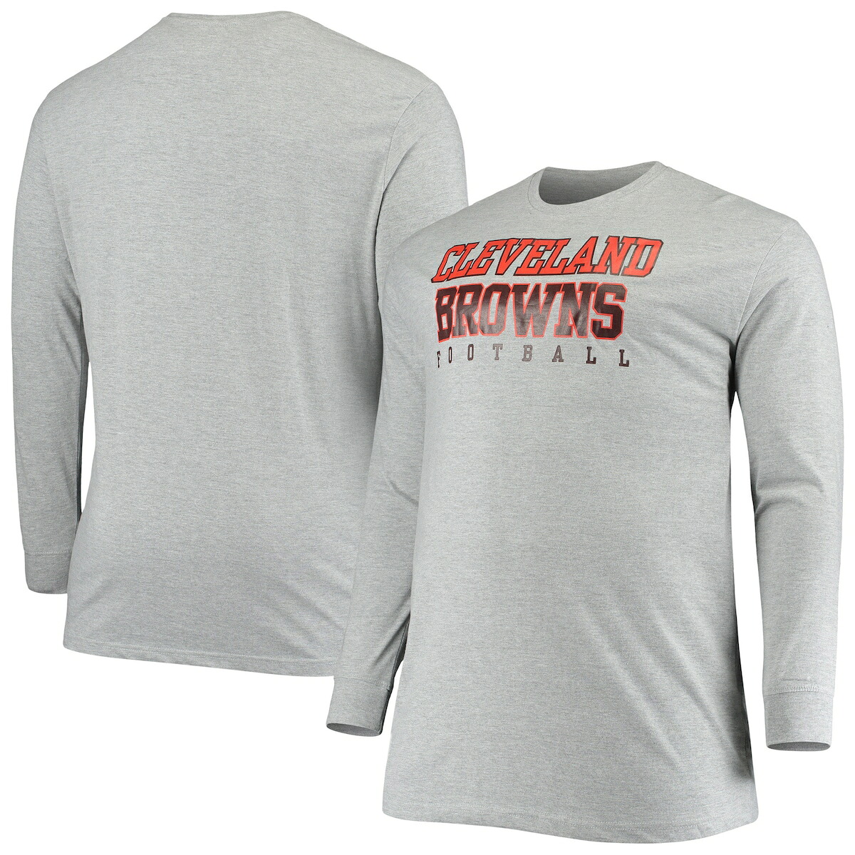 【公式グッズ】NFL ブラウンズ 長袖 Tシャツ （大きいサイズ） Fanatics/ファナティクス メンズ ヘザーグレイ (Mens B&T Practice LST)