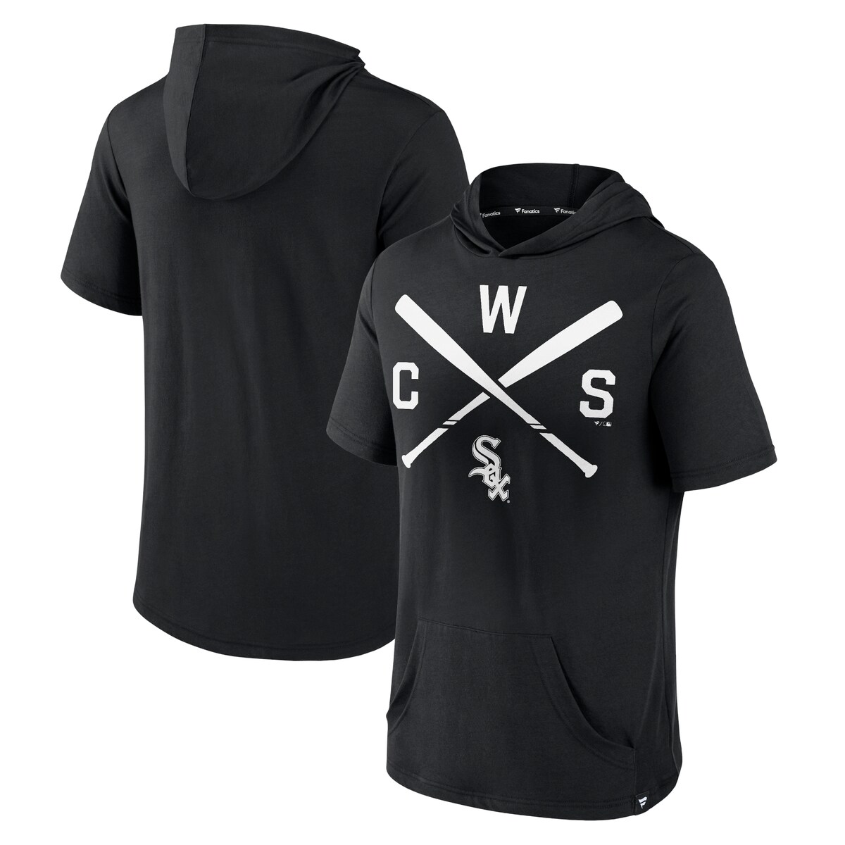 【公式グッズ】MLB ホワイトソックス プルオーバー パーカー Fanatics/ファナティクス メンズ ブラック (Men's FB Iconic Rebel Biblend Short Sleeve POH)