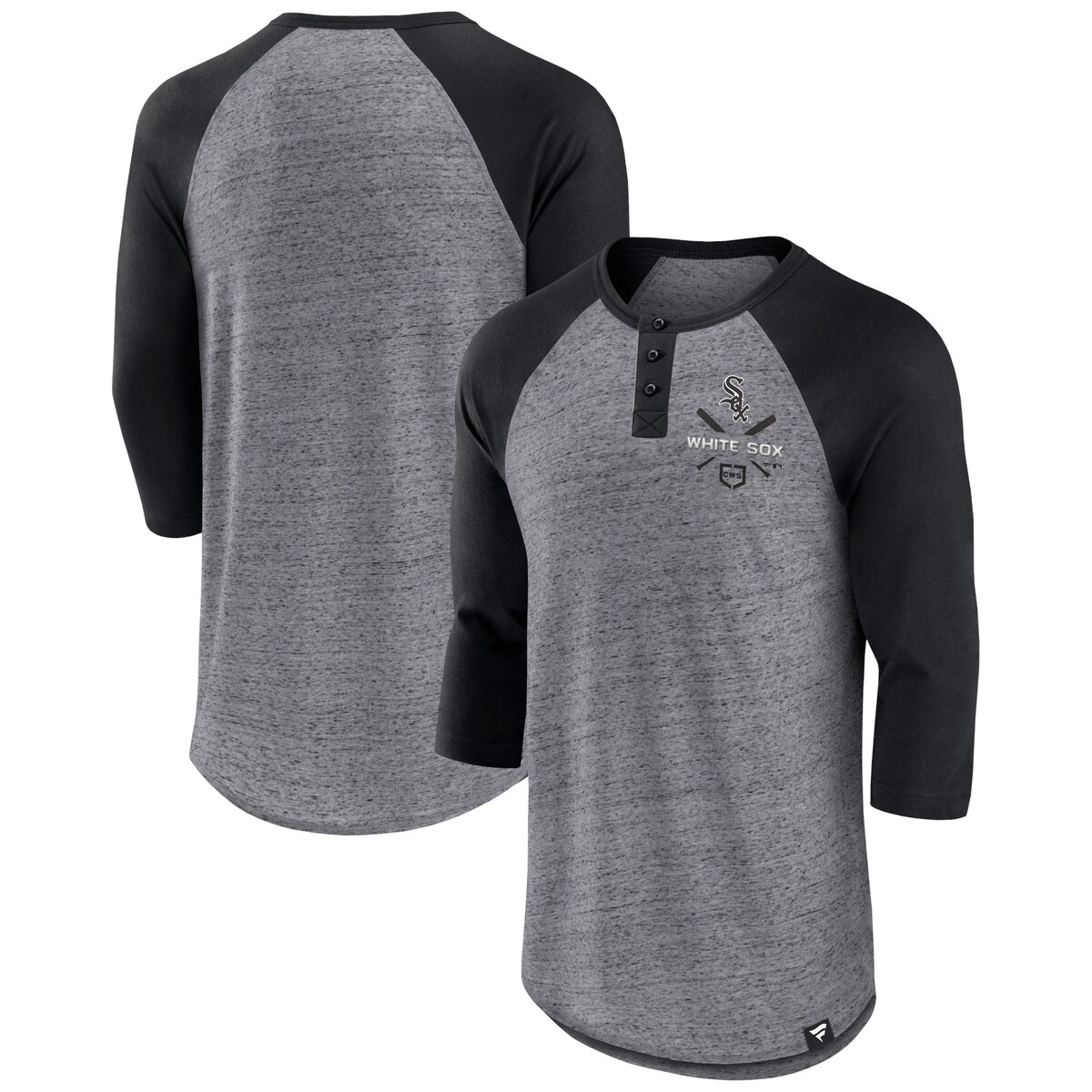 【公式グッズ】MLB ホワイトソックス Tシャツ Fanatics/ファナティクス メンズ ヘザーグレイ (Men's FB Iconic Above Heat Speckled 3/4 Sleeve Henley)