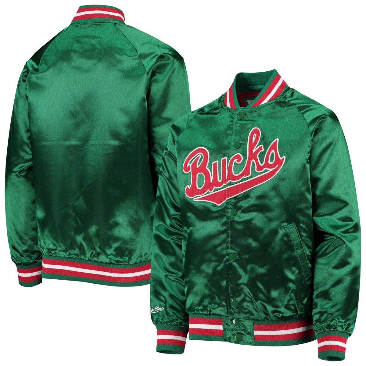 【公式グッズ】NBA バックス ジャケット Mitchell & Ness/ミッチェル＆ネス キッズサイズ グリーン (Youth OST HWC Lightweight Satin Jacket)