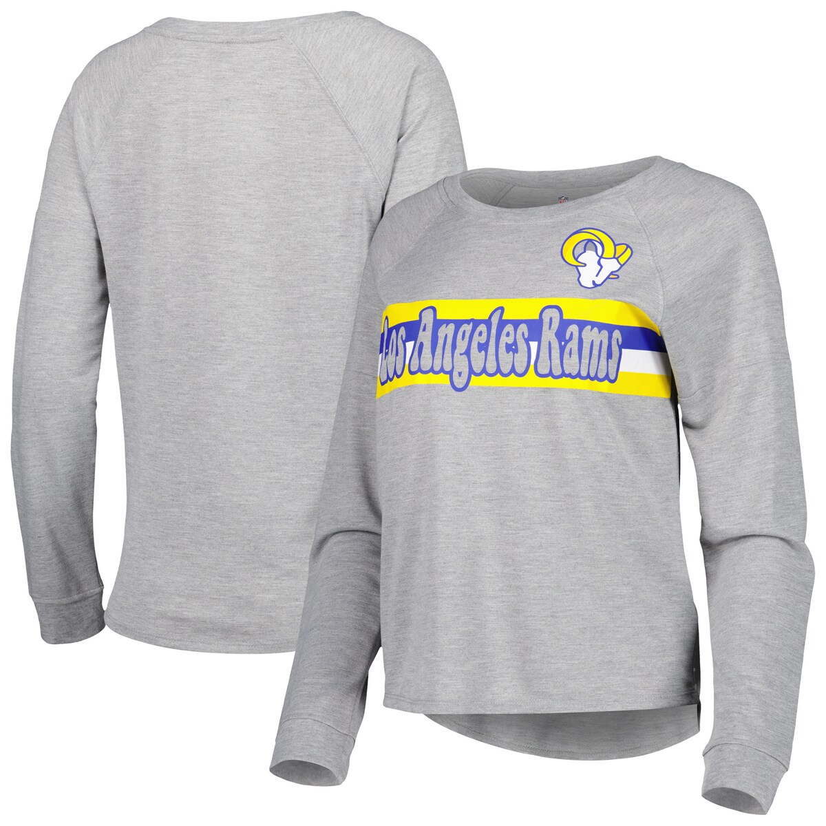 【公式グッズ】NFL ラムズ 長袖 Tシャツ Outerstuff キッズ ヘザーグレイ (22 Juniors All Striped Up Fashion LS Tee) 6,301円