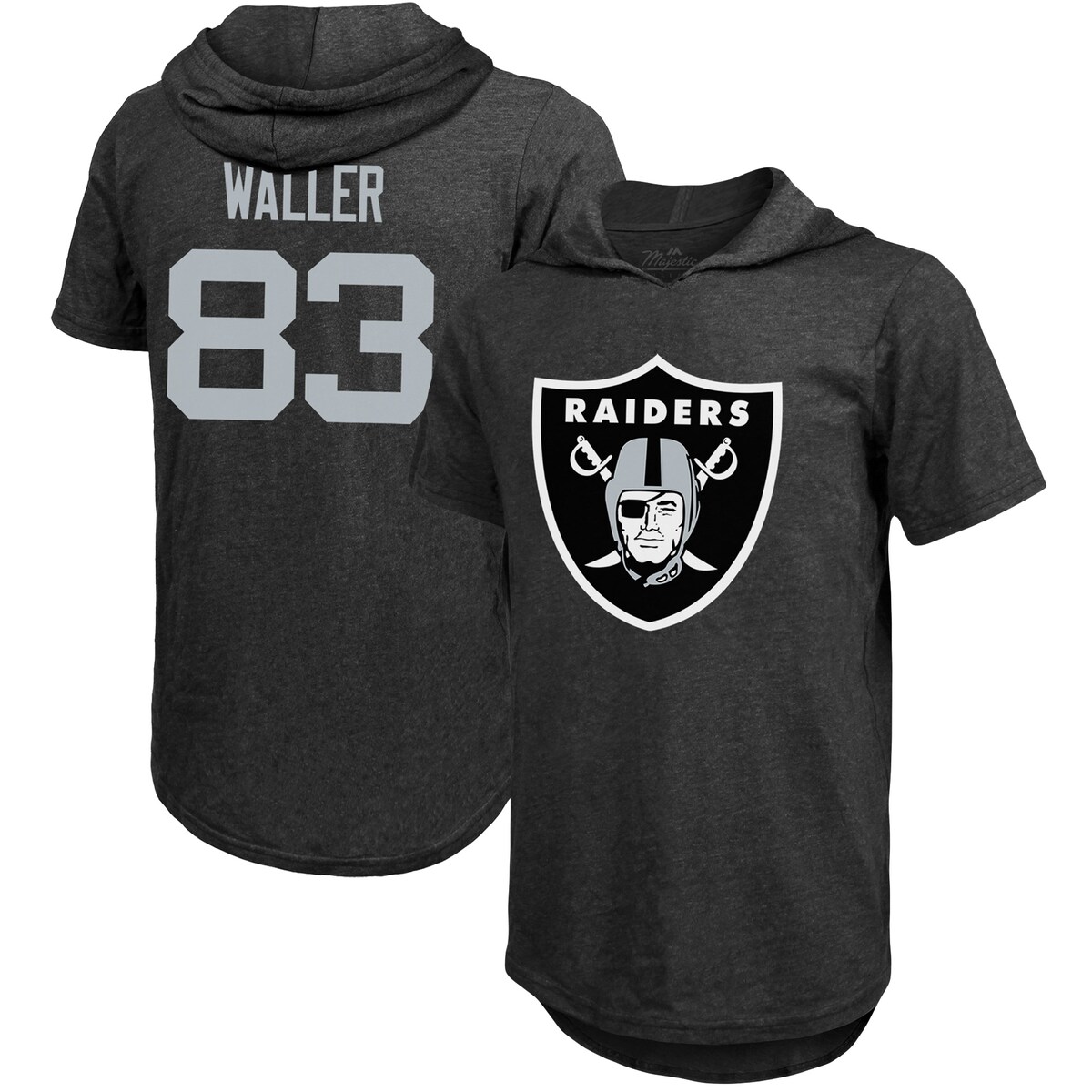 【公式グッズ】NFL レイダース ダレン・ウォーラー Tシャツ Majestic/マジェスティック メンズ ブラック (Men's SS Player N&N Hood - EXPIRED)
