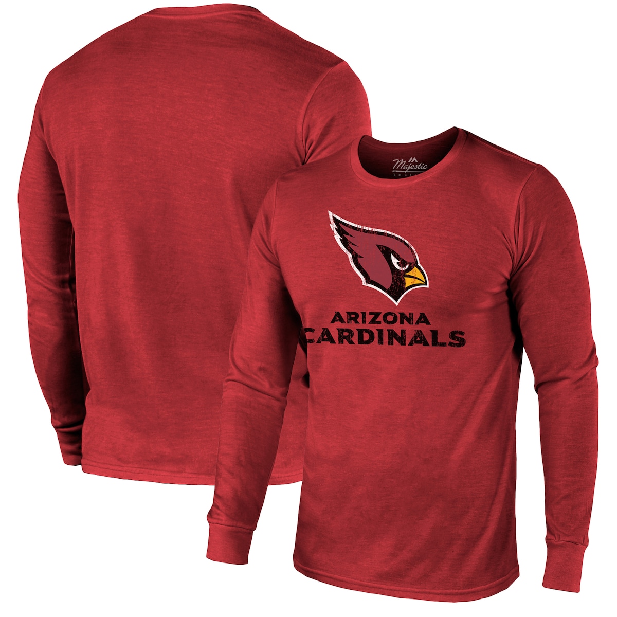 【公式グッズ】NFL カーディナルス 長袖 Tシャツ Majestic/マジェスティック メンズ カージナルレッド (19 Mens Lockup Triblend LST)