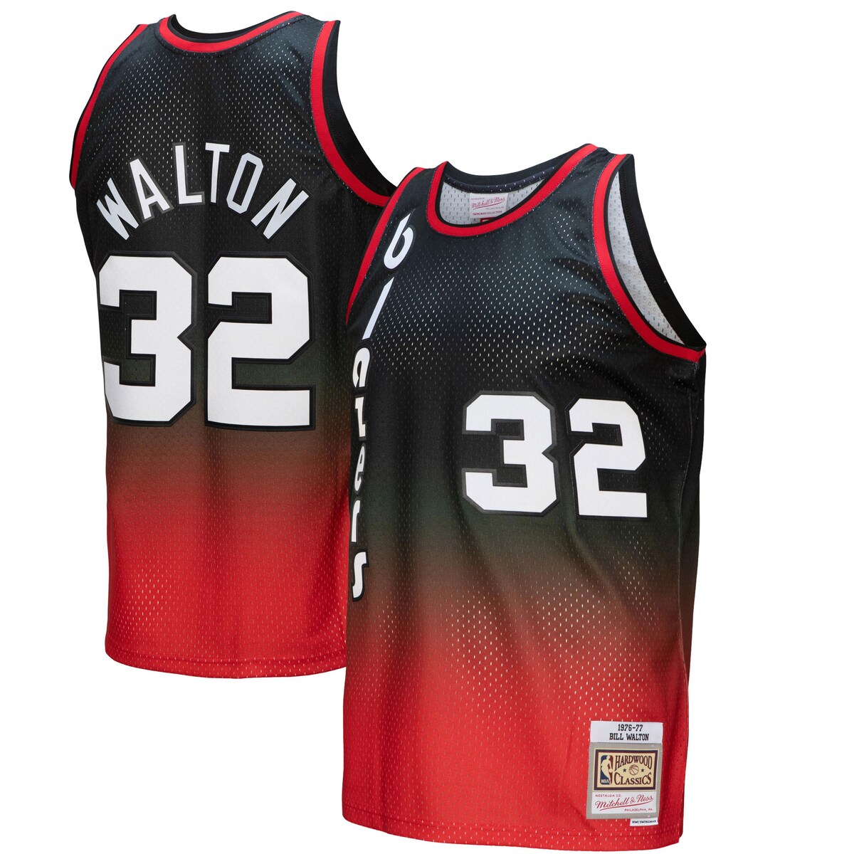 【公式グッズ】NBA トレイルブレイザーズ ビル・ウォルトン ユニフォーム Mitchell & Ness/ミッチェル＆ネス メンズ レッド (MNC MEN'S NBA FADEAWAY SWINGMAN JERSEY)