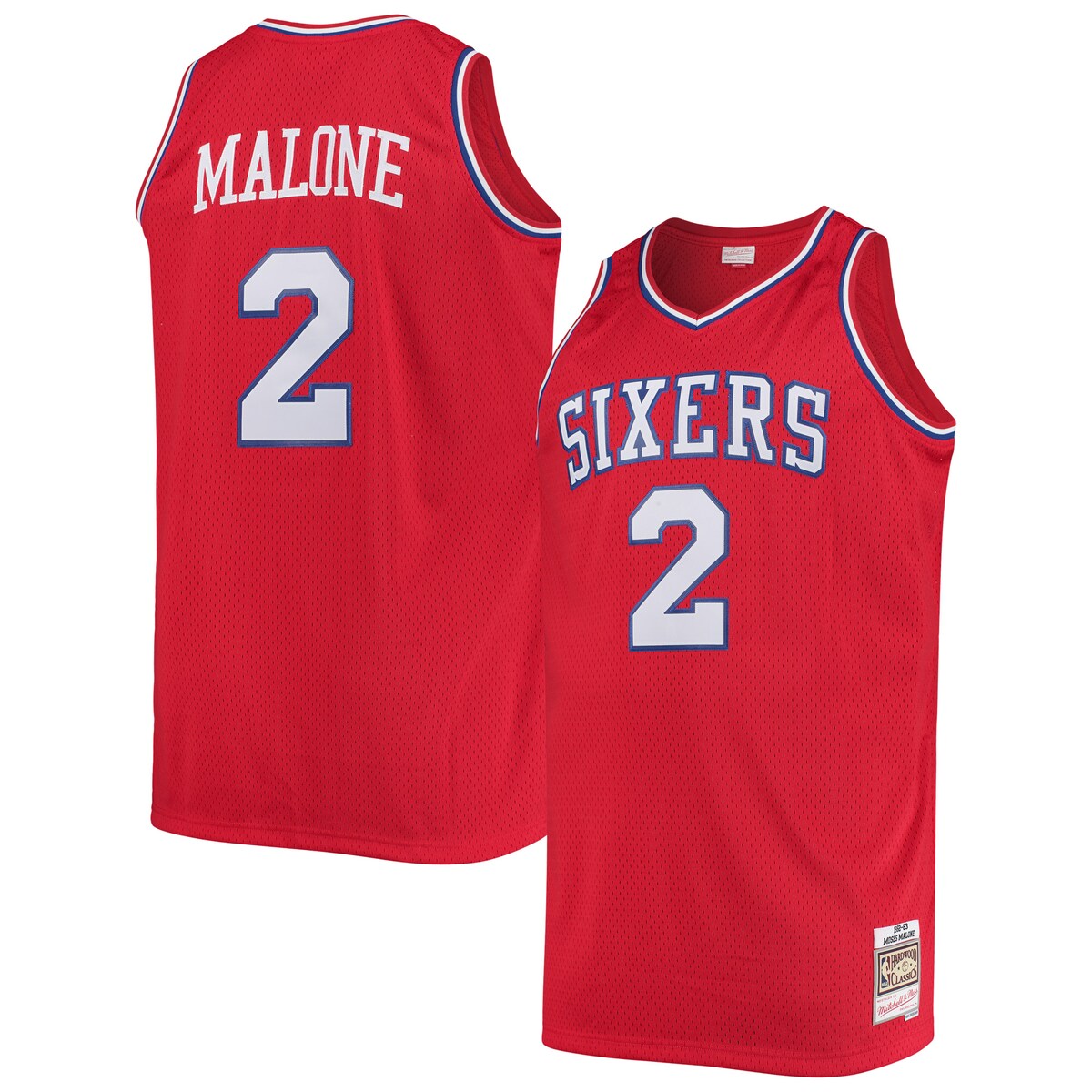 【公式グッズ】NBA 76ers モーゼス・マローン ユニフォーム (大きいサイズ) Mitchell & Ness/ミッチェル&ネス メンズ レッド (Profile MNC Men's Big and Tall HWC Swingman Jerseys)
