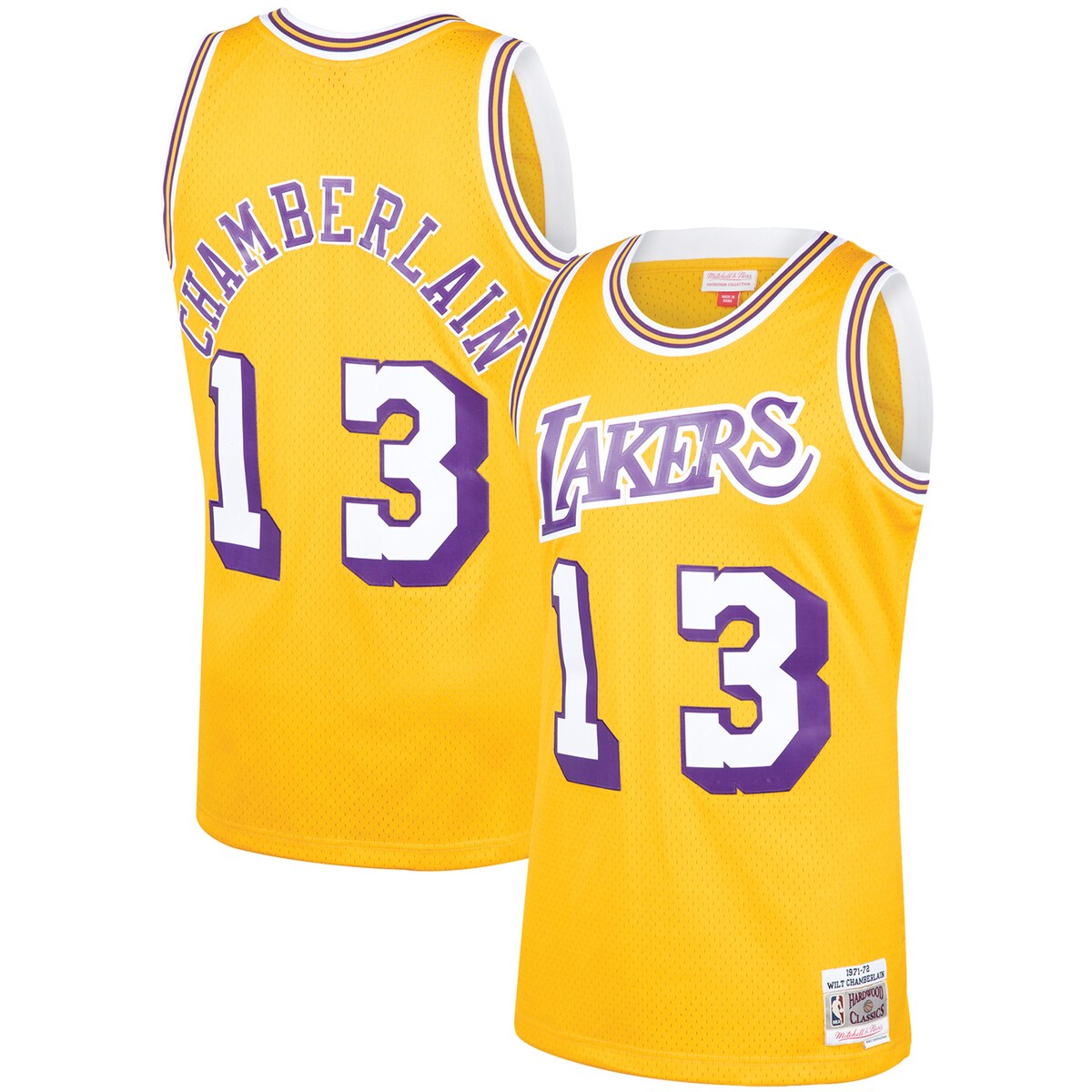 【公式グッズ】NBA レイカーズ ウィルト・チェンバレン ユニフォーム Mitchell & Ness/ミッチェル&ネス メンズ ゴールド (MNC NBA HWC Mens Swingman Jersey)|Fanatics公式ストア 店