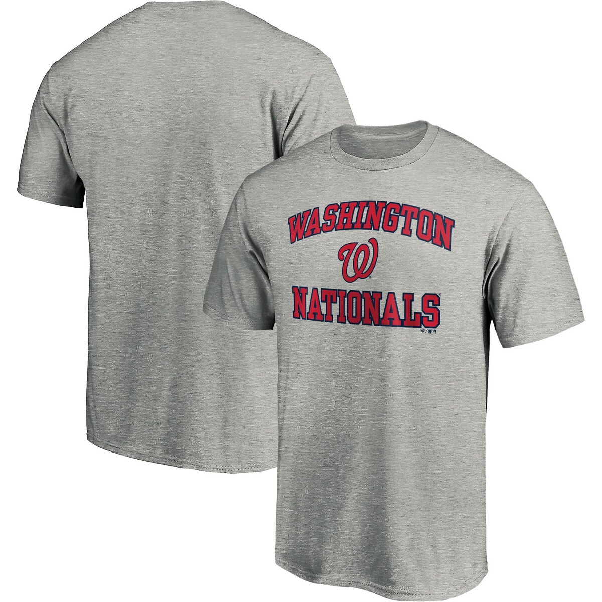 【公式グッズ】MLB ナショナルズ Tシャツ Fanatics/ファナティクス メンズ ヘザーグレイ (MLB REMERCH Men's Heart & Soul Short Sleeve Tee)