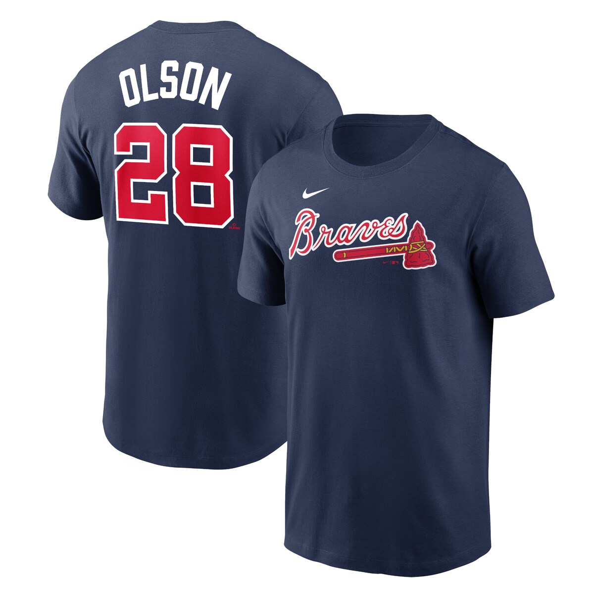 【公式グッズ】MLB ブレーブス マット・オルソン Tシャツ Nike/ナイキ メンズ ネイビー (Men's MLB Nike Name & Number T-Shirt)