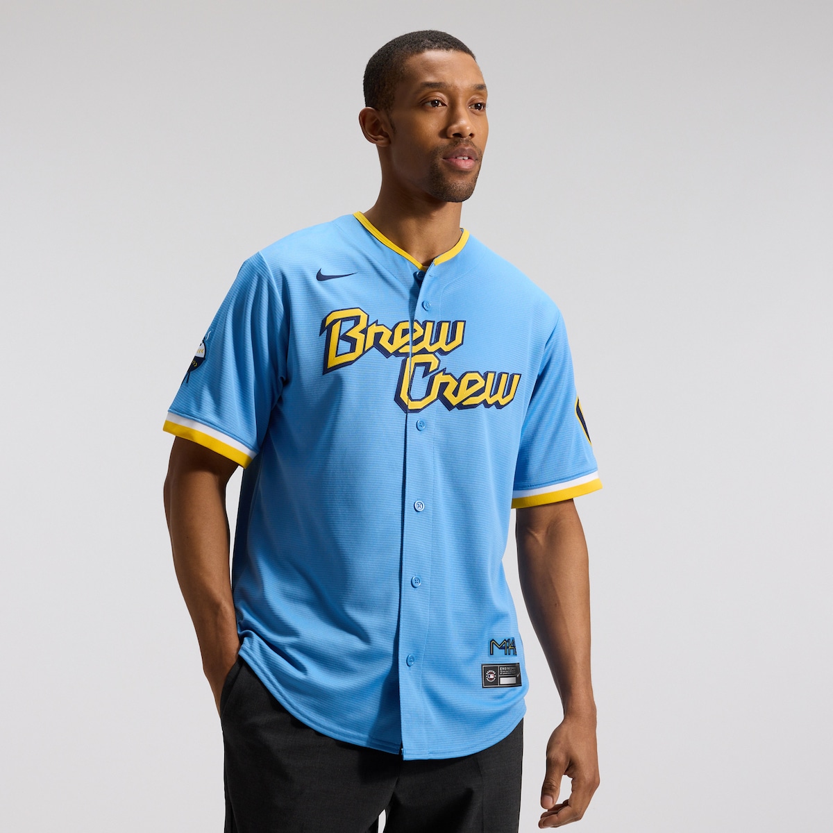 【公式グッズ】MLB ブルワーズ レプリカ ユニフォーム Nike/ナイキ メンズ パウダーブルー (Men's Nike Replica City Connect Team Jersey - 2022)