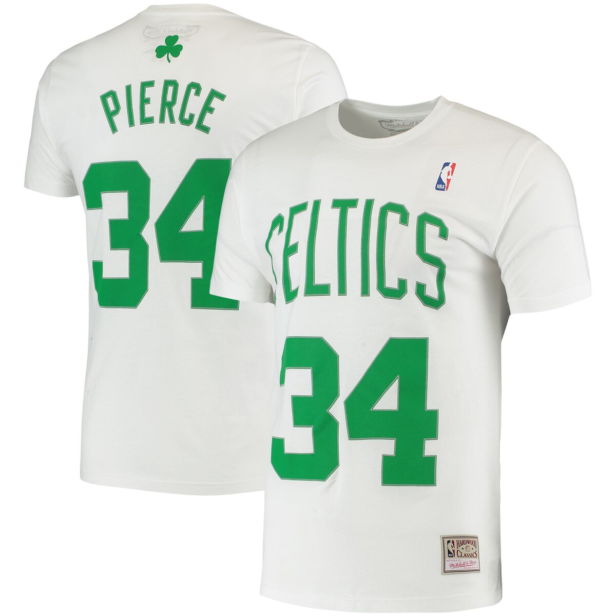 【公式グッズ】NBA セルティックス ポール・ピアース ネーム&ナンバー Tシャツ Mitchell & Ness/ミッチェル＆ネス メンズ ホワイト (MNC Mens HD Stitch NN Tee)