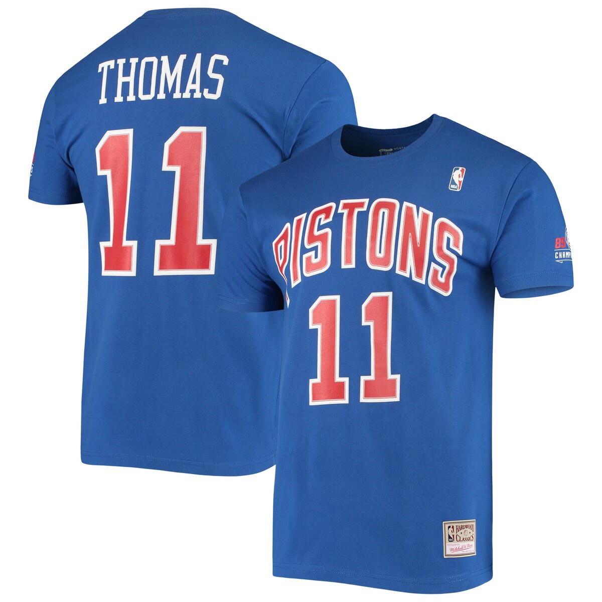 【公式グッズ】NBA ピストンズ アイザイア・トーマス ネーム&ナンバー Tシャツ Mitchell & Ness/ミッチェル＆ネス メンズ ブルー (MNC Mens HD Stitch NN Tee)｜Fanatics公式ストア 店