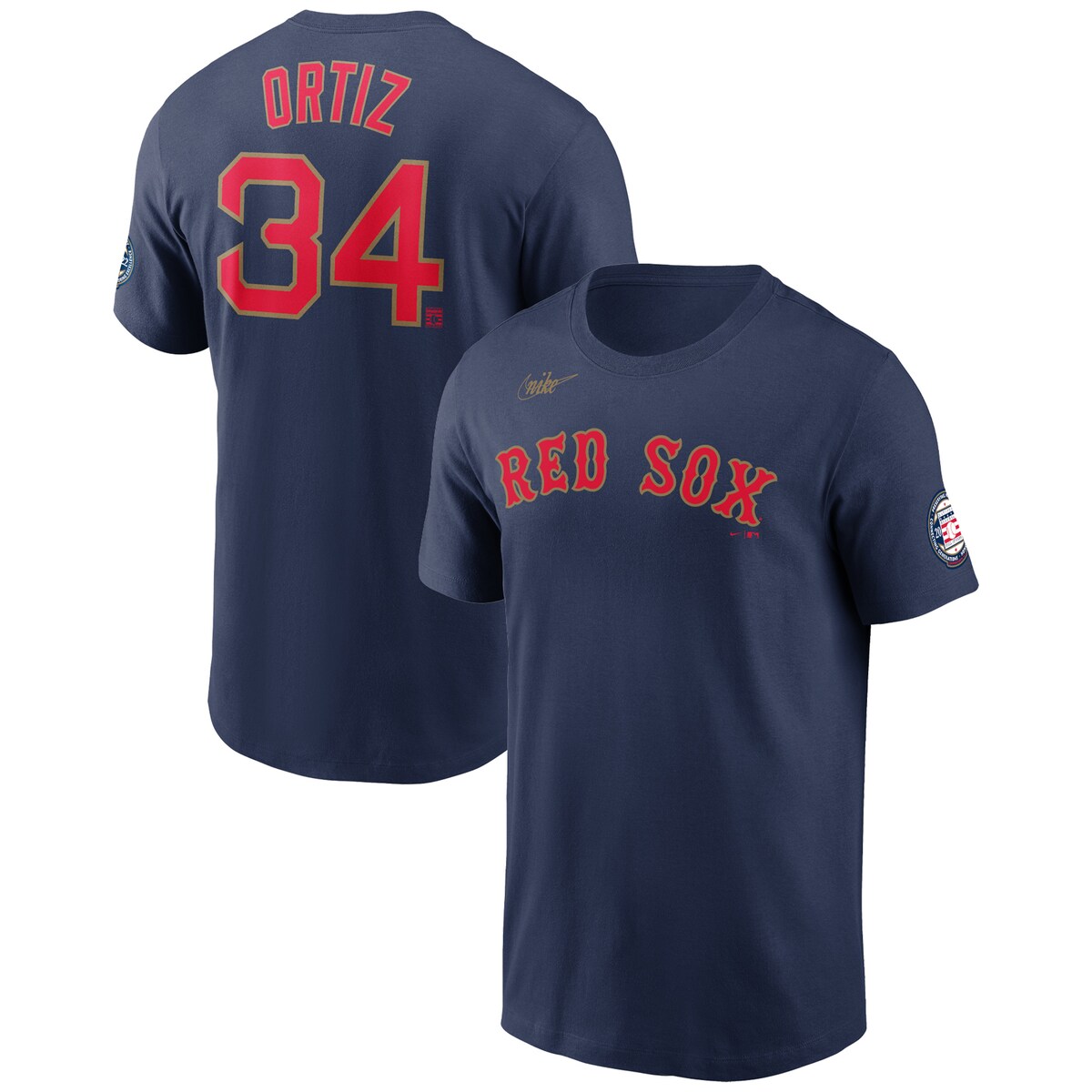 【新品】デヴィッド・オルティーズ MLB TシャツXL ネイビー レッドソックス 新品】デヴィッド・オルティーズ MLB TシャツXL ネイビー レッド