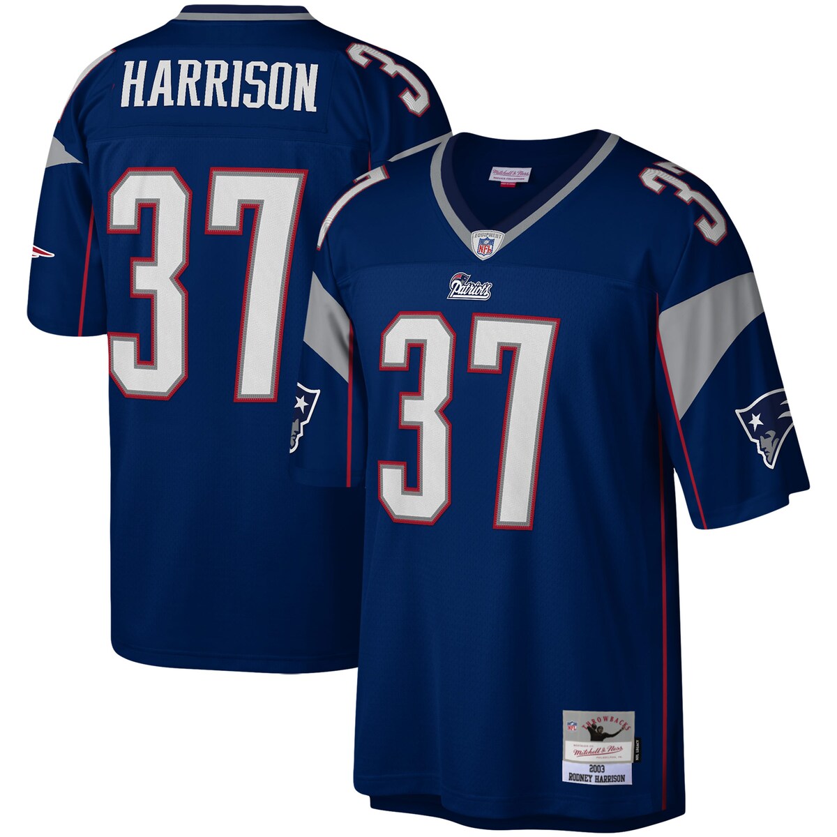 【公式グッズ】NFL ペイトリオッツ ロドニー・ハリソン レプリカ ユニフォーム Mitchell & Ness/ミッチェル＆ネス メンズ ネイビー (Men's MNC Legacy Replica Jersey)