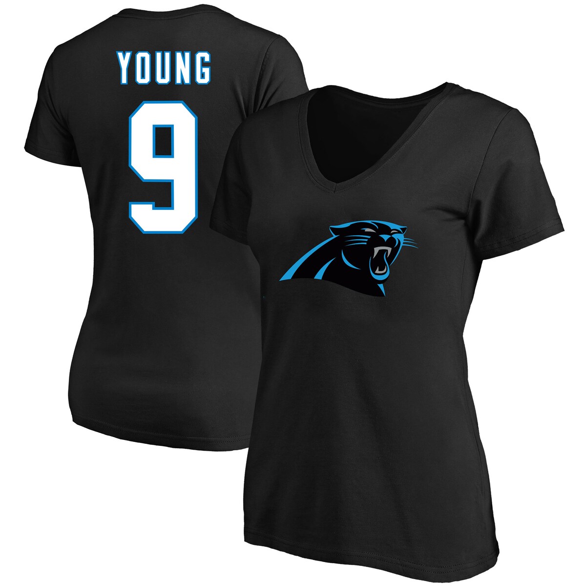 【公式グッズ】NFL パンサーズ ブライス・ヤング Tシャツ Fanatics/ファナティクス レディース ブラック (Women's Plus Size Player N&N SST)