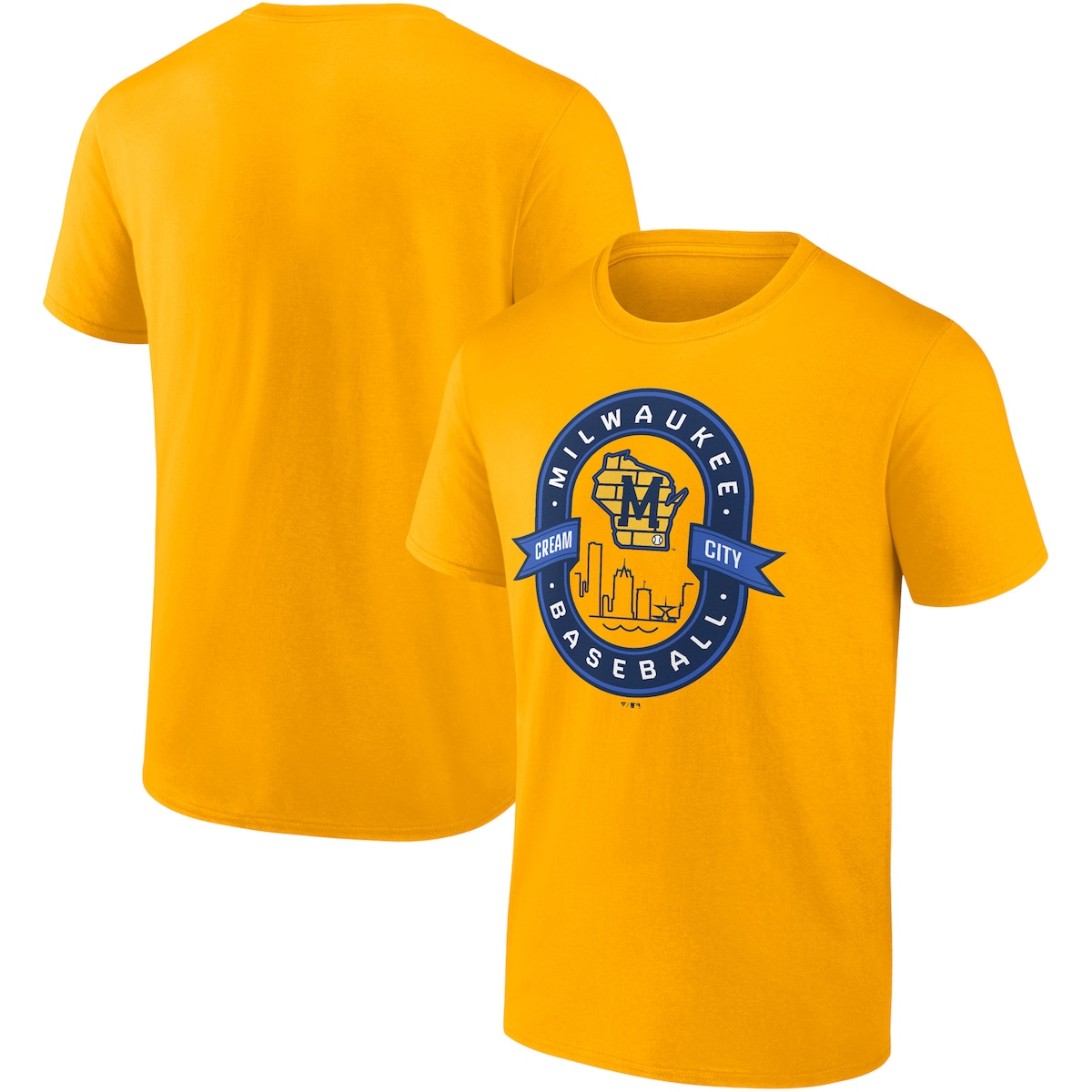 【公式グッズ】MLB ブルワーズ Tシャツ Fanatics/ファナティクス メンズ ゴールド (Men's FB Iconic Glory Bound SST)