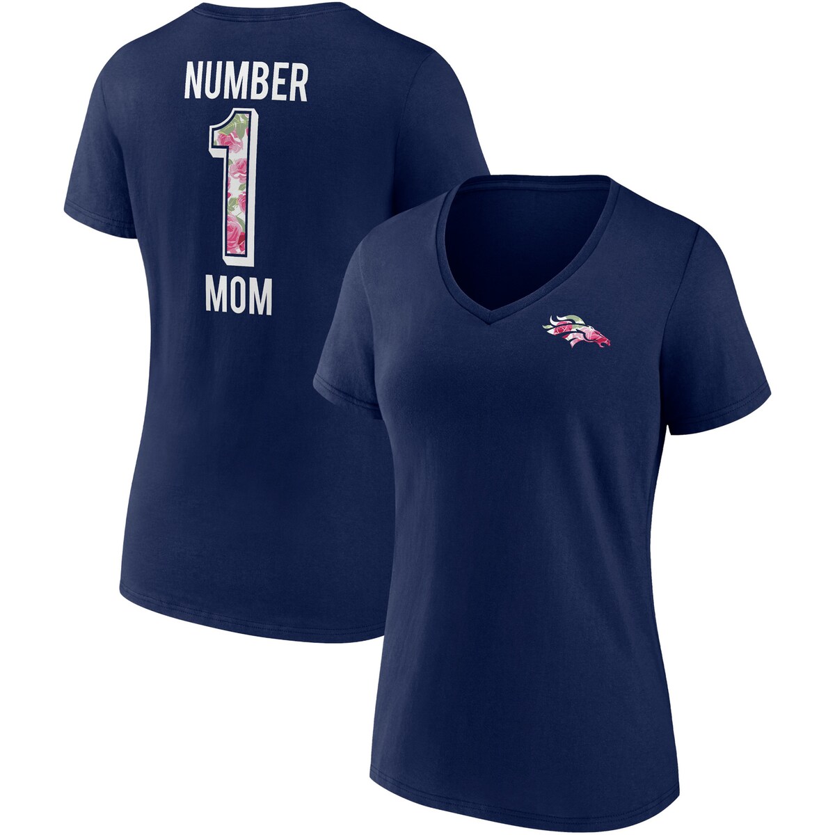 【公式グッズ】NFL ブロンコス Tシャツ Fanatics/ファナティクス レディース ネイビー (22 Women's Mother's Day V-Neck SST)