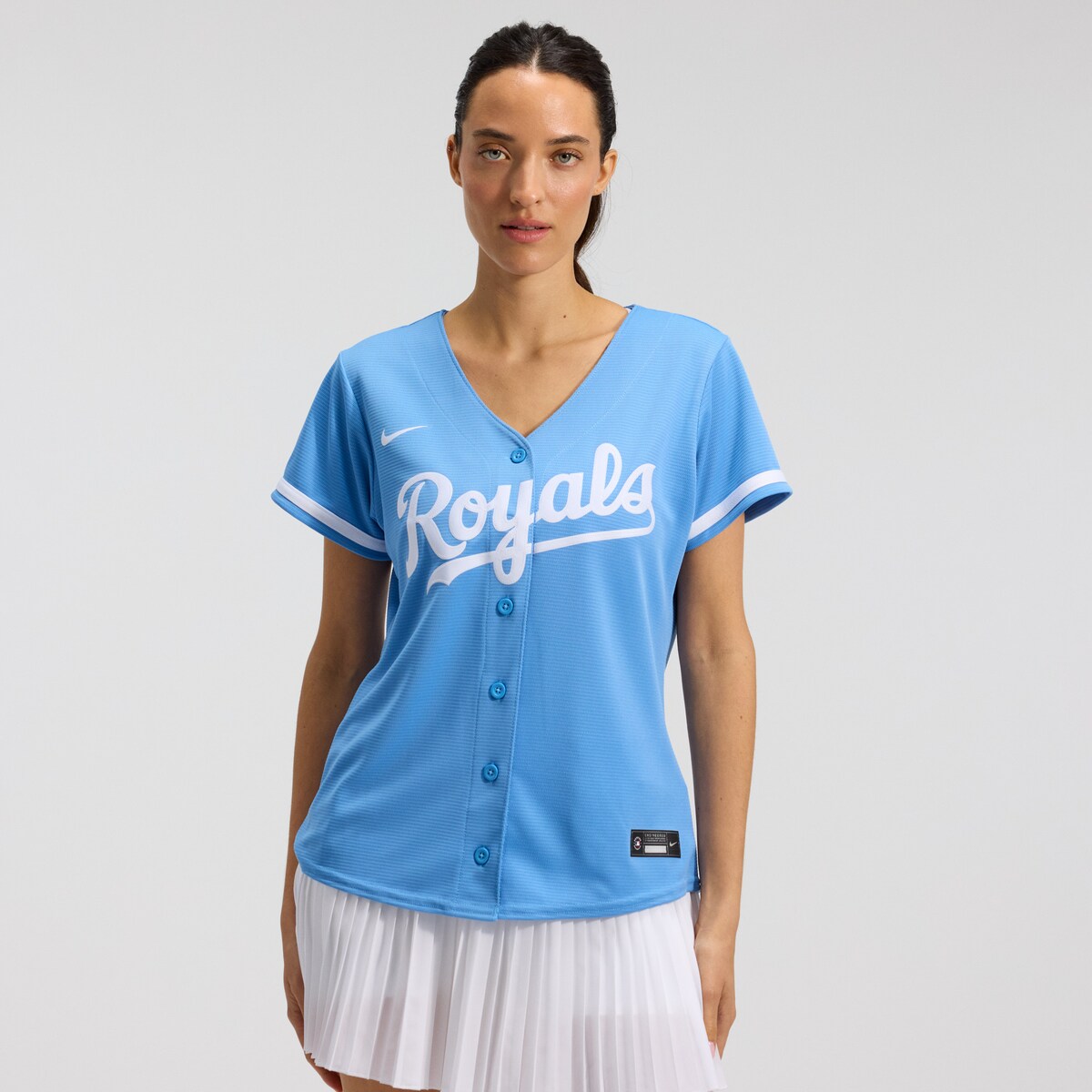 【公式グッズ】MLB ロイヤルズ レプリカ ユニフォーム Nike/ナイキ レディース ライトブルー (Women's Nike Official Replica Team Jersey - SP22 Temp)|Fanatics公式ストア 店
