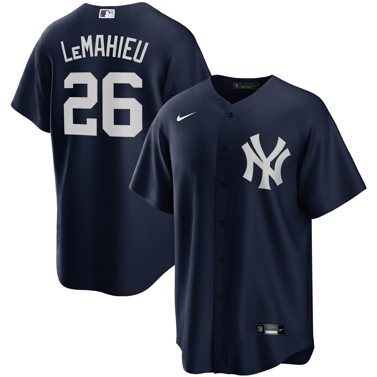 【公式グッズ】MLB ヤンキース D.J.ルメイヒュー レプリカ ユニフォーム Nike/ナイキ メンズ ネイビー (Men's Nike Official Replica Player Jersey- Player Adds)