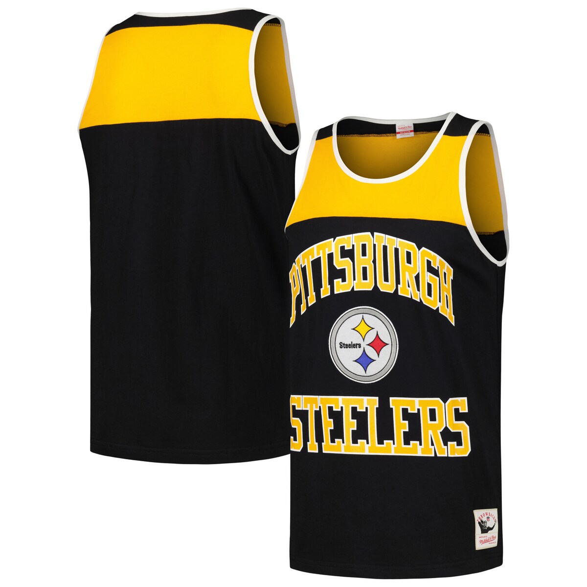 【公式グッズ】NFL スティーラーズ タンクトップ Mitchell & Ness/ミッチェル＆ネス メンズ ブラック (NFL HERITAGE COLOR BLOCKED TANK TOP)｜Fanatics公式ストア 店