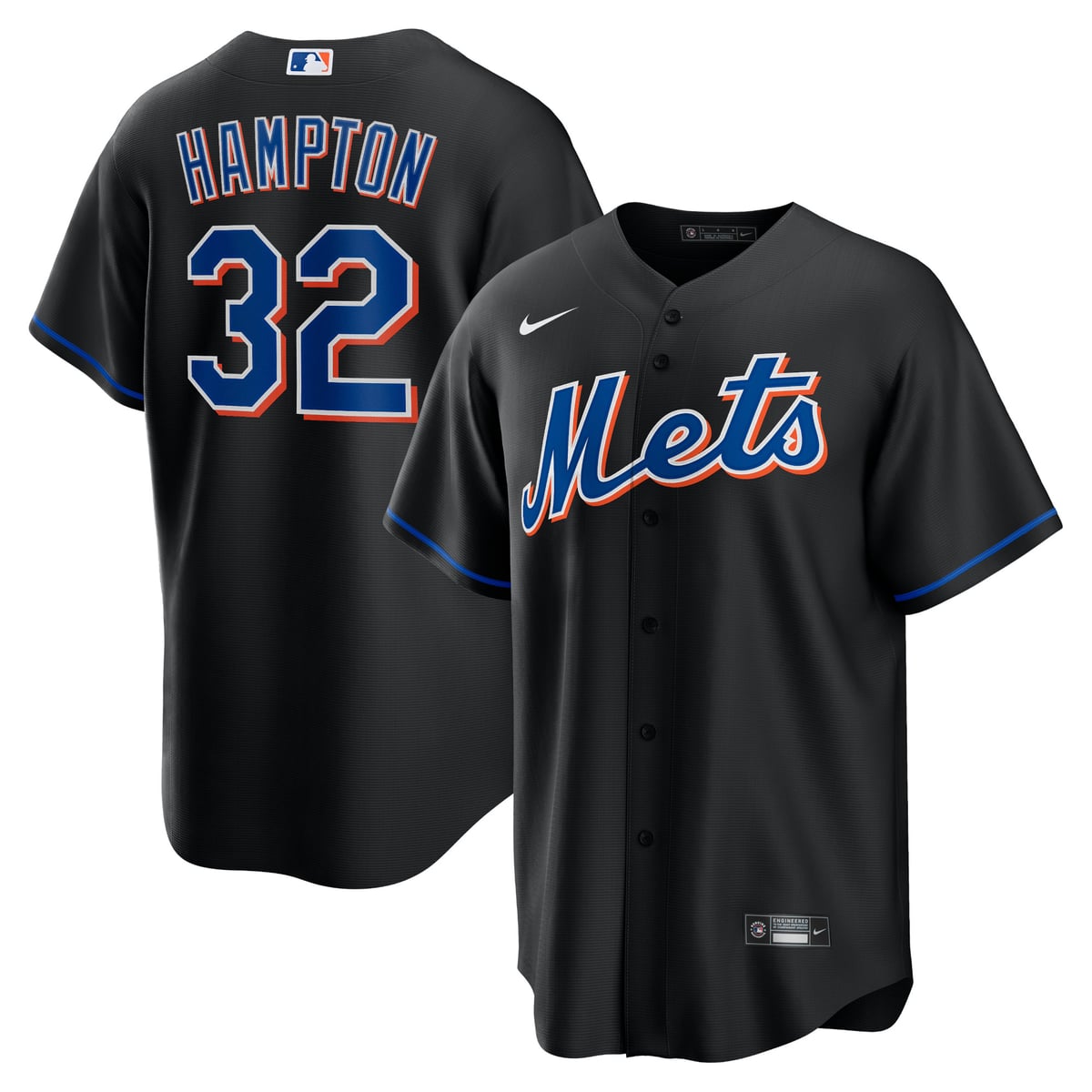 【公式グッズ】MLB メッツ マイク・ハンプトン レプリカ ユニフォーム Nike/ナイキ メンズ ブラック (Men's Nike Official Replica Player Jersey - SP22 Temp Style)