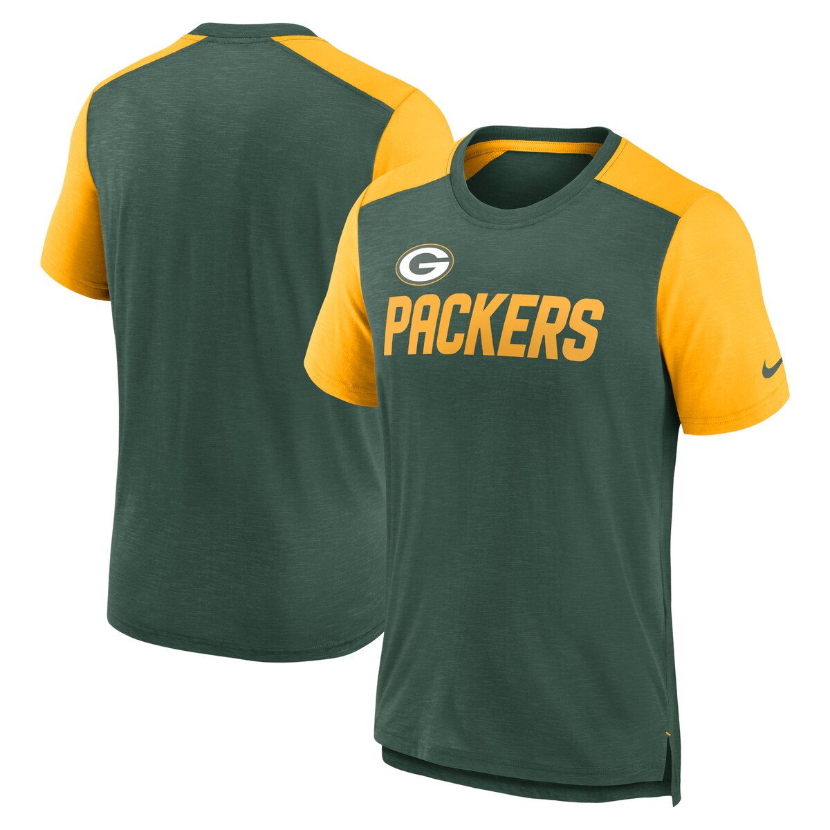 【公式グッズ】NFL パッカーズ Tシャツ Nike/ナイキ メンズ ヘザーグリーン (22 Men's Nike Colorblock Team Name SST)