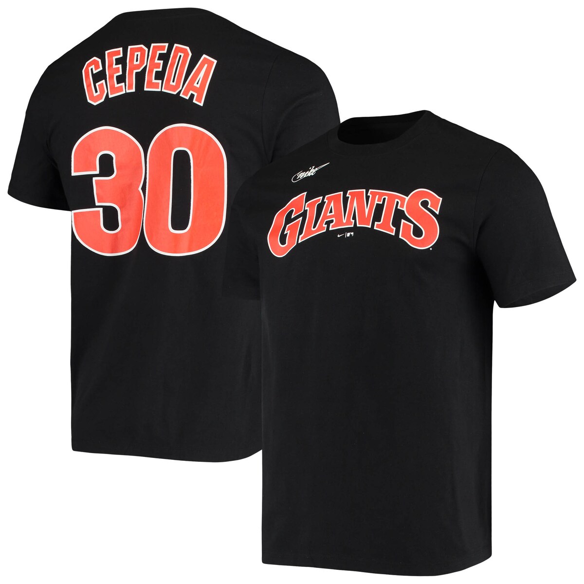 【公式グッズ】MLB ジャイアンツ オーランド・セペダ Tシャツ Nike/ナイキ メンズ ブラック (MLB IVRCV19II MEN'S NAME & NUMBER SHORT SLEEVE T-SHIRT)