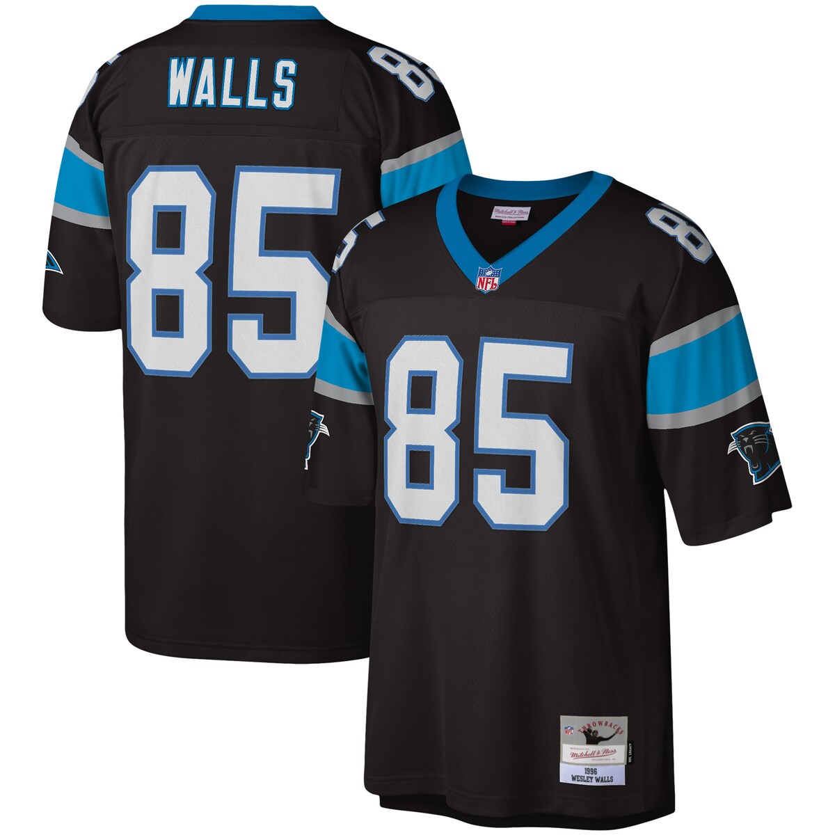 【公式グッズ】NFL パンサーズ ウェスリー・ウォールズ レプリカ ユニフォーム Mitchell & Ness/ミッチェル＆ネス メンズ ブラック (Men's MNC Legacy Replica Jersey)
