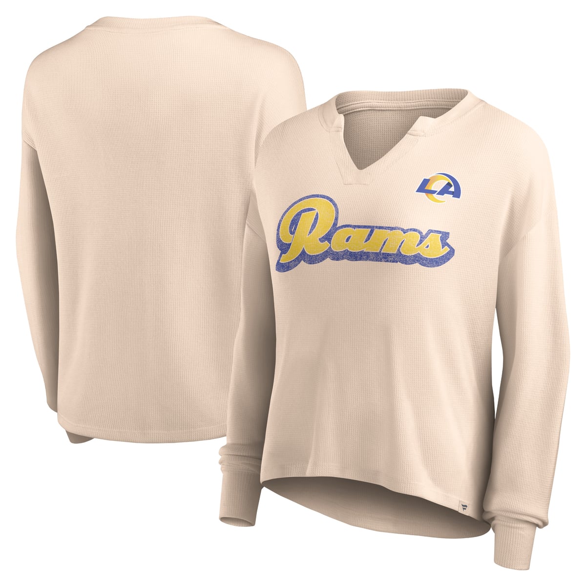 【公式グッズ】NFL ラムズ 長袖 Tシャツ Fanatics/ファナティクス レディース (23 Women's Go For It Light Weight LS Notch Neck Tee)|Fanatics公式ストア 店