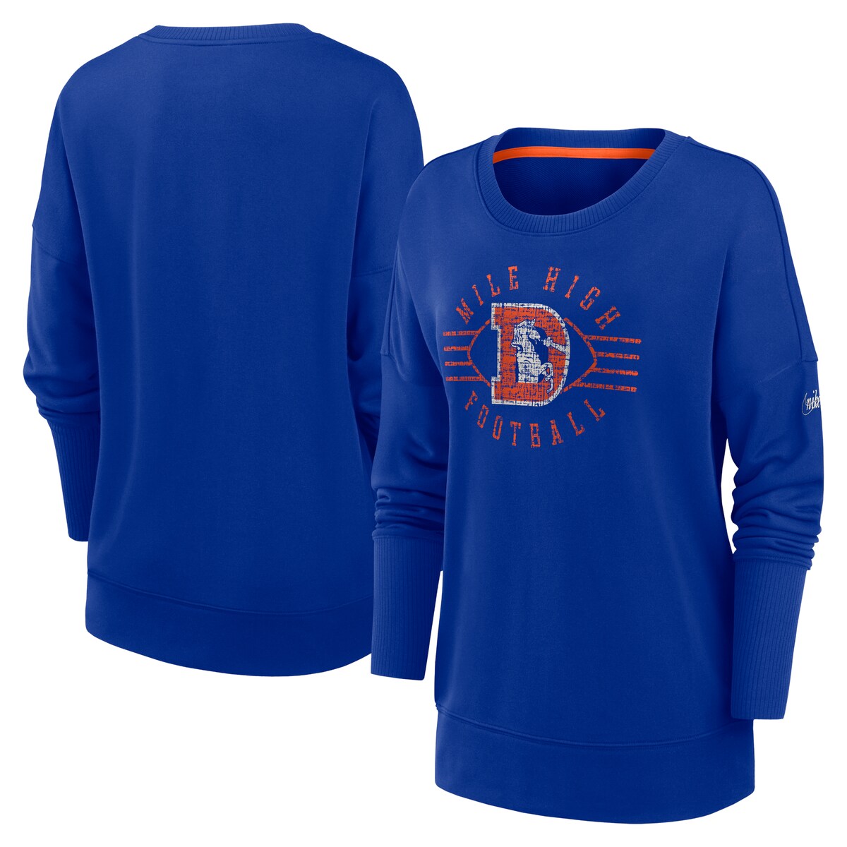 【公式グッズ】NFL ブロンコス トレーナー Nike/ナイキ レディース ロイヤル (22 Women's Rewind Playback Icon Dri-Fit Drop Shoulder LST)