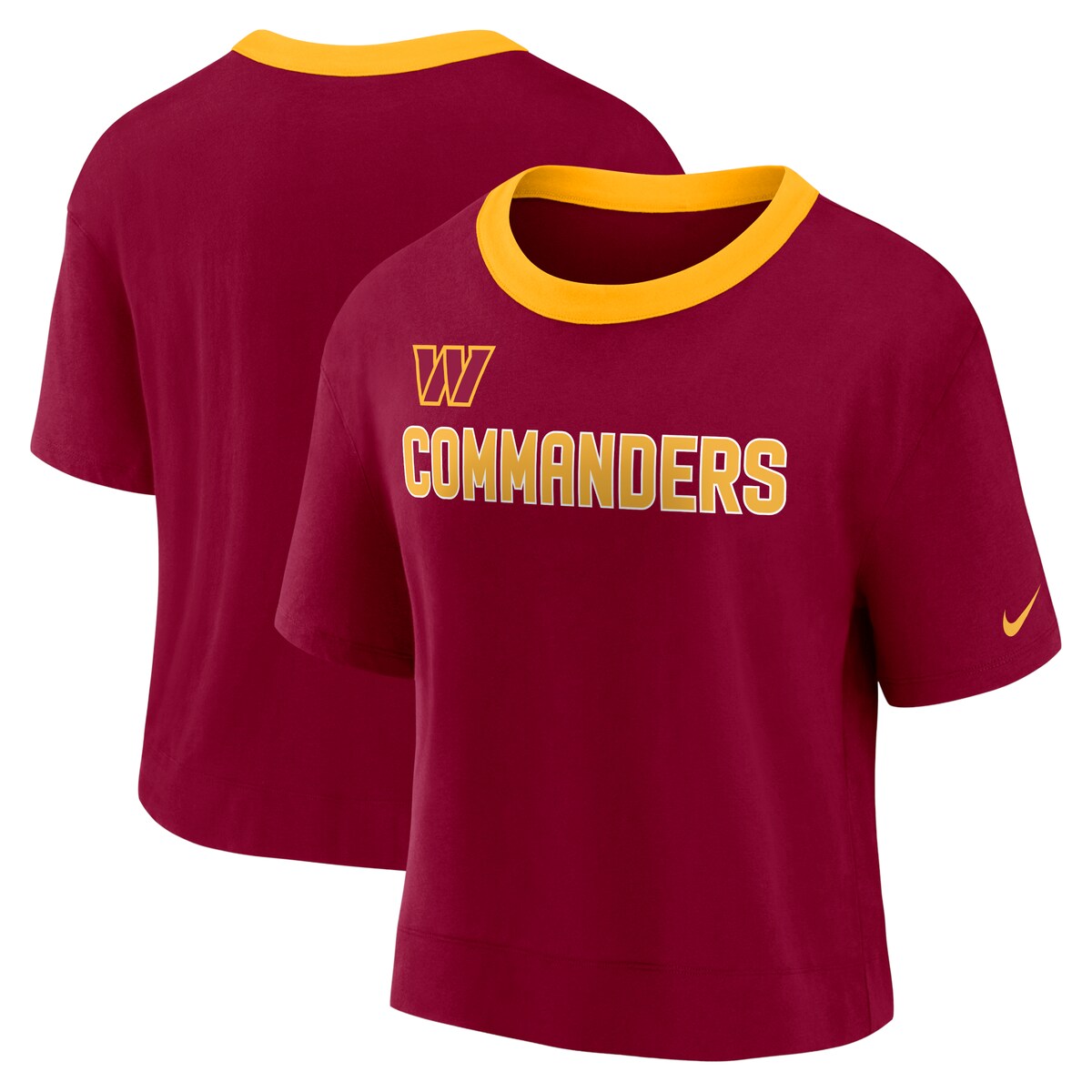 【公式グッズ】NFL コマンダーズ Tシャツ Nike/ナイキ レディース バーガンディ (22 Women's Football Fan High Hip Short Sleeve Fashion Top)