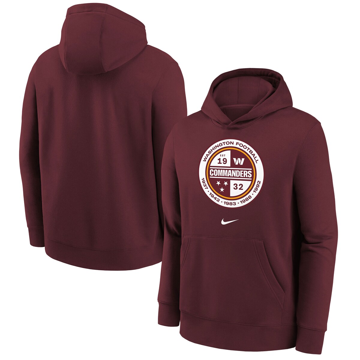 【公式グッズ】NFL コマンダーズ プルオーバー パーカー Nike/ナイキ キッズサイズ バーガンディ (22 Youth Washington Alt Logo POH)