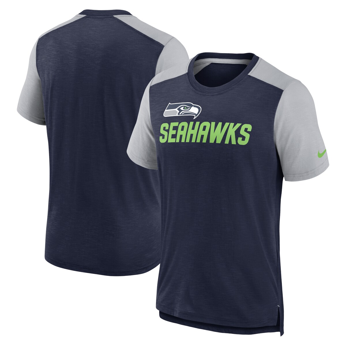 【公式グッズ】NFL シーホークス Tシャツ Nike/ナイキ メンズ ヘザーネイビー (22 Men's Nike Colorblock Team Name SST)