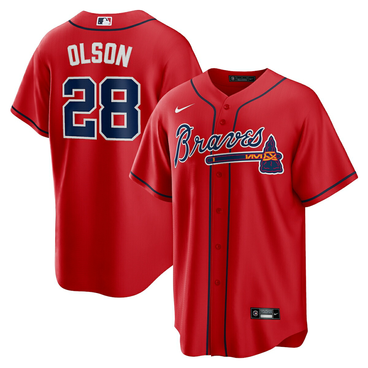 【公式グッズ】MLB ブレーブス マット・オルソン レプリカ ユニフォーム Nike/ナイキ メンズ レッド (Men's MLB Nike Official Replica Player Jersey)